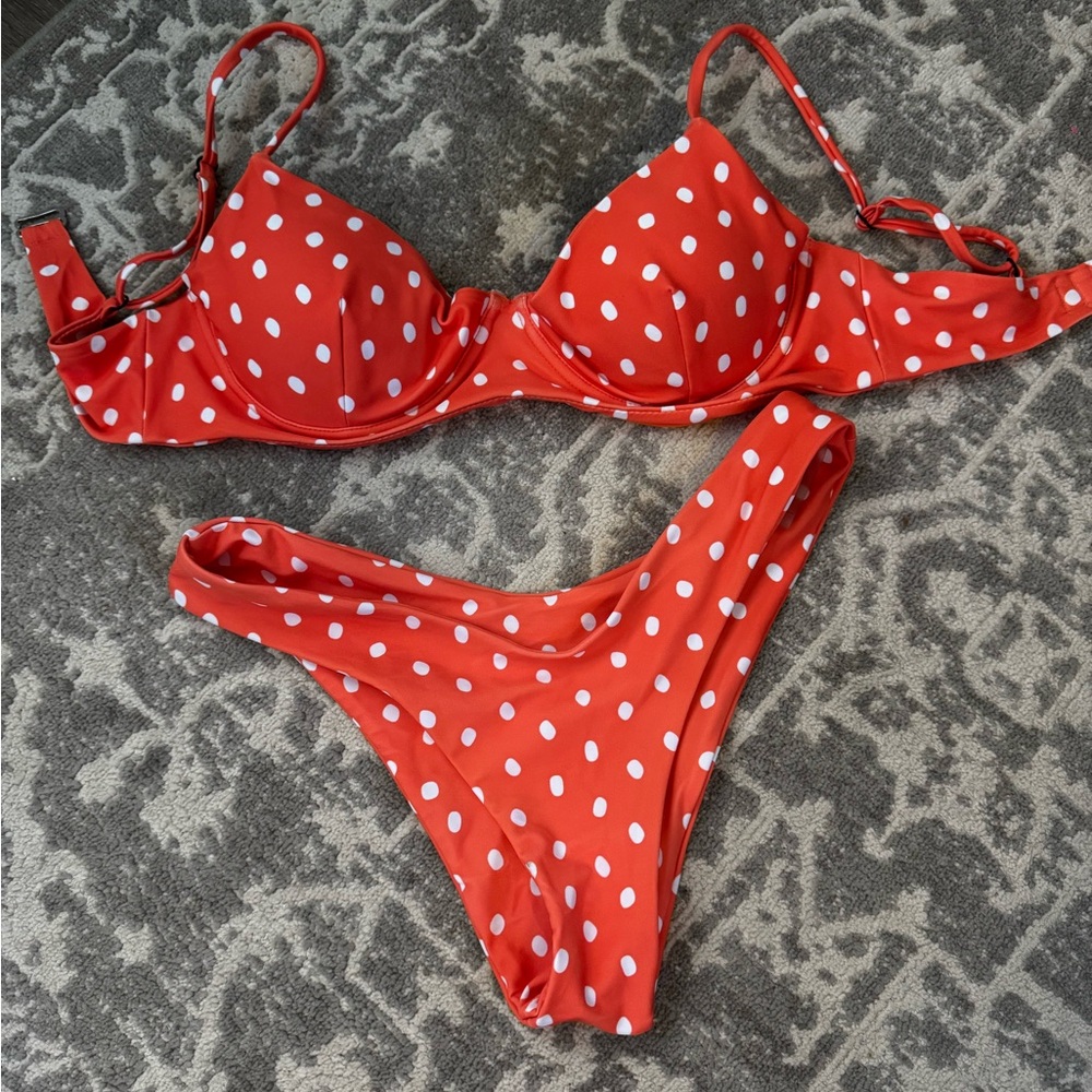 Pinkcolada Red Polka Dot Bikini Set
